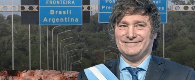 Governo Milei quer construir muro na fronteira com Santa Catarina