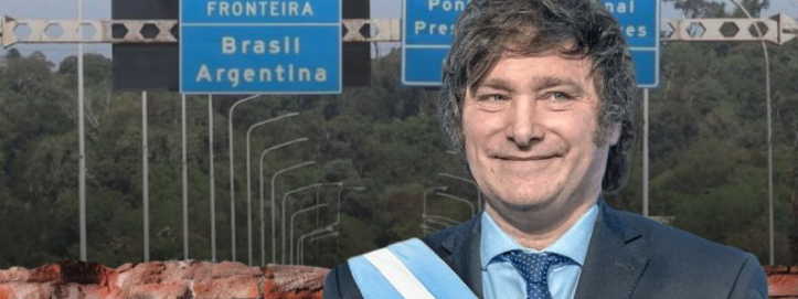 Governo Milei quer construir muro na fronteira com Santa Catarina